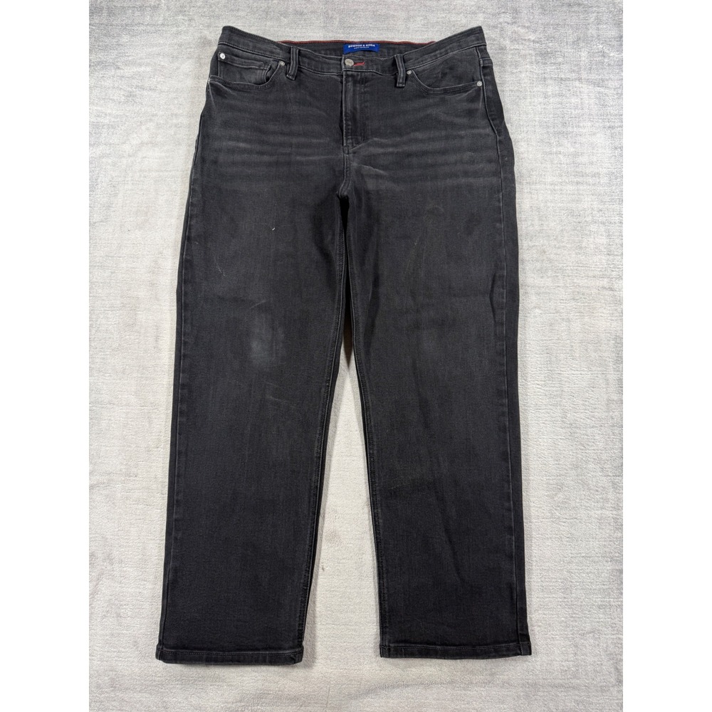 Scotch & Soda Jeans Women 16 Black Straight Leg 502 Faded Denim Casual Stretch